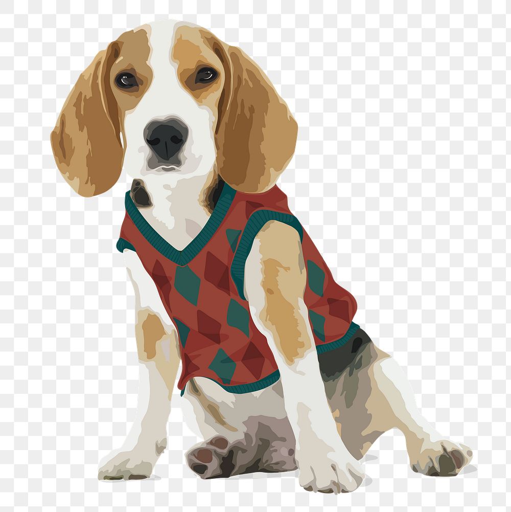 Dog sweater vest png sticker, transparent background