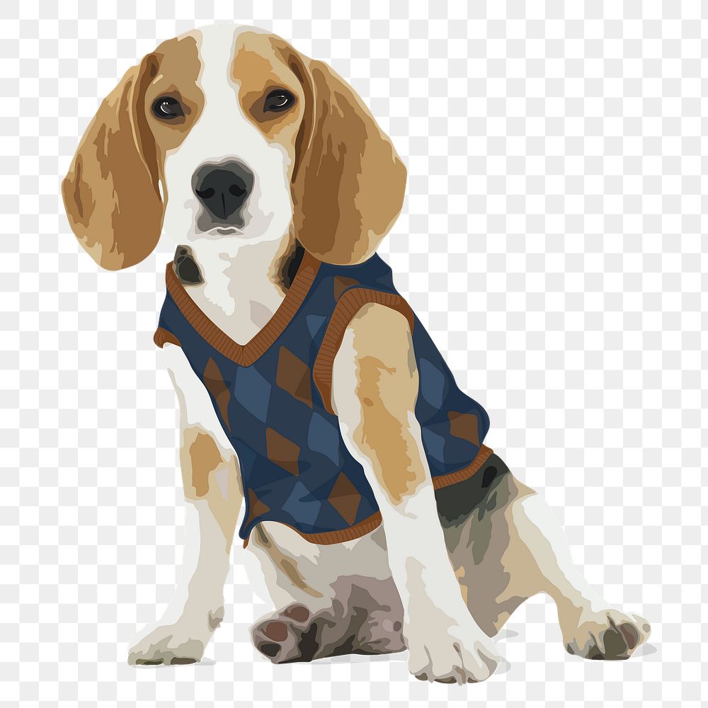 Dog sweater vest png sticker, transparent background