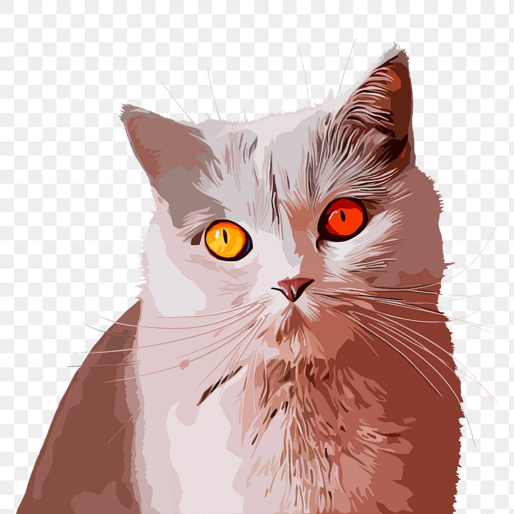 Scary cat png sticker, transparent background