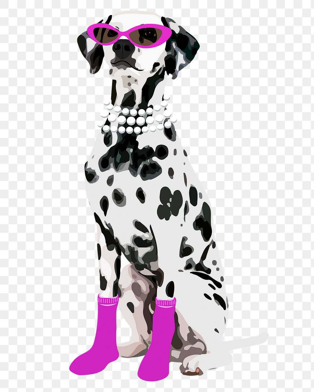 Fancy Dalmatian dog png sticker, transparent background
