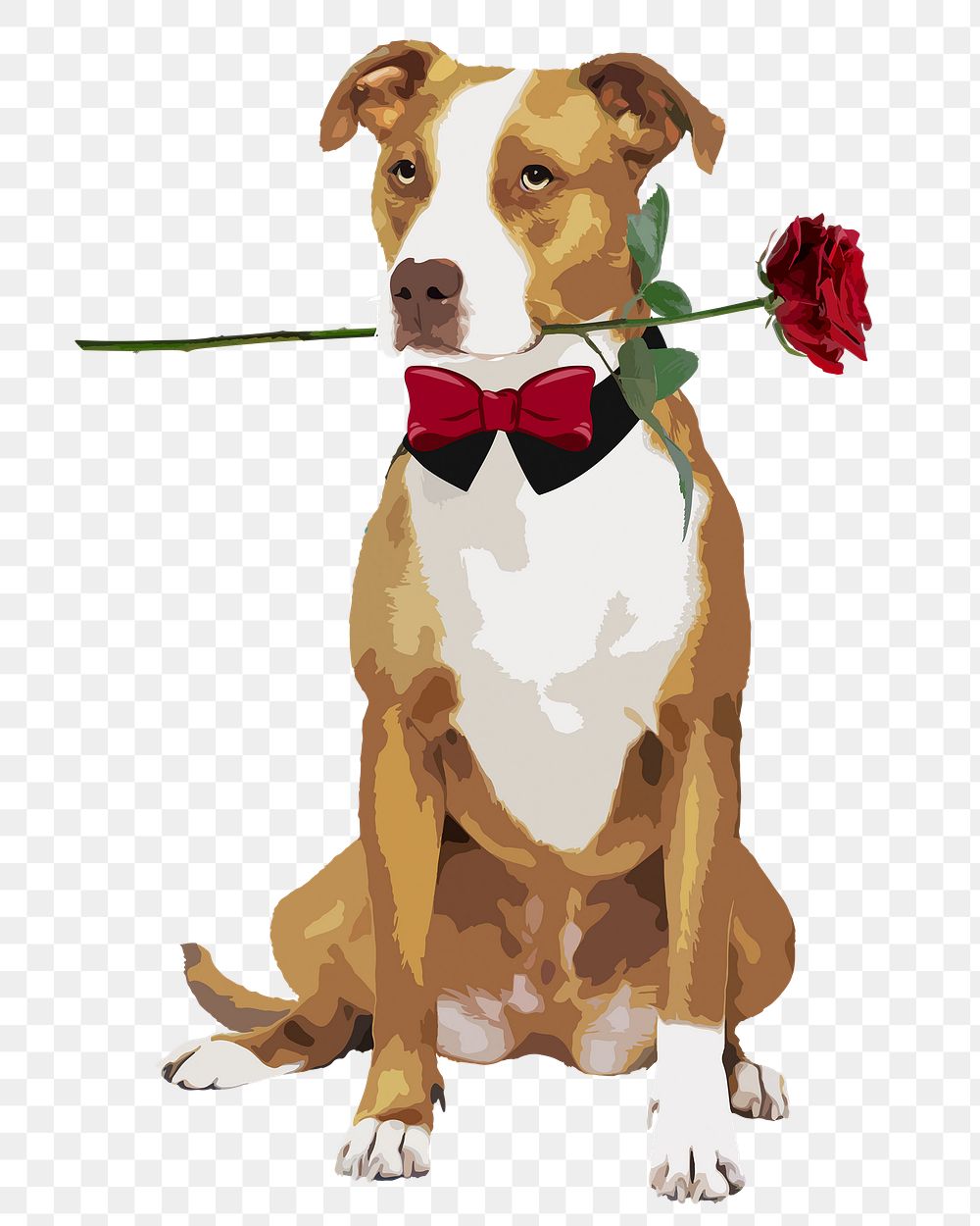 Valentine's dog png sticker, transparent background