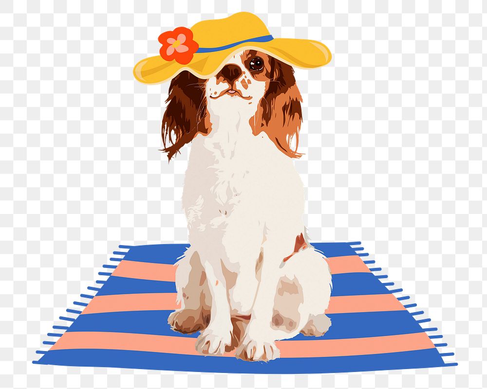Summer vacation dog png sticker, transparent background