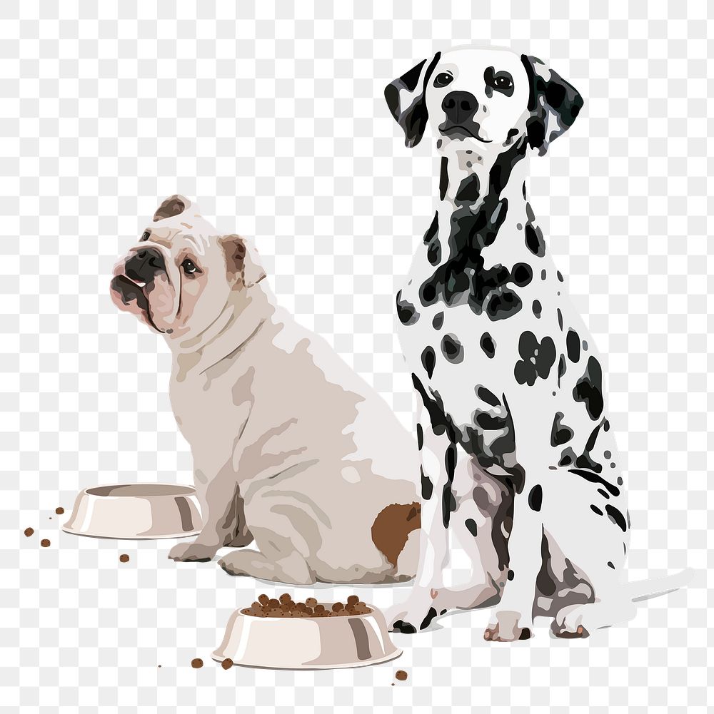 Hungry dogs png sticker, transparent background