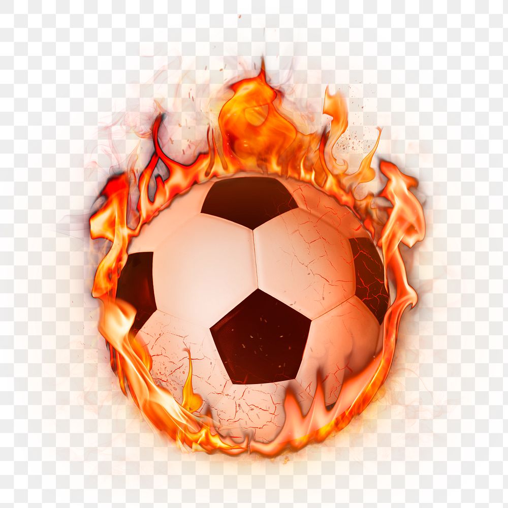 Flaming football png clipart, sports aesthetic in neon