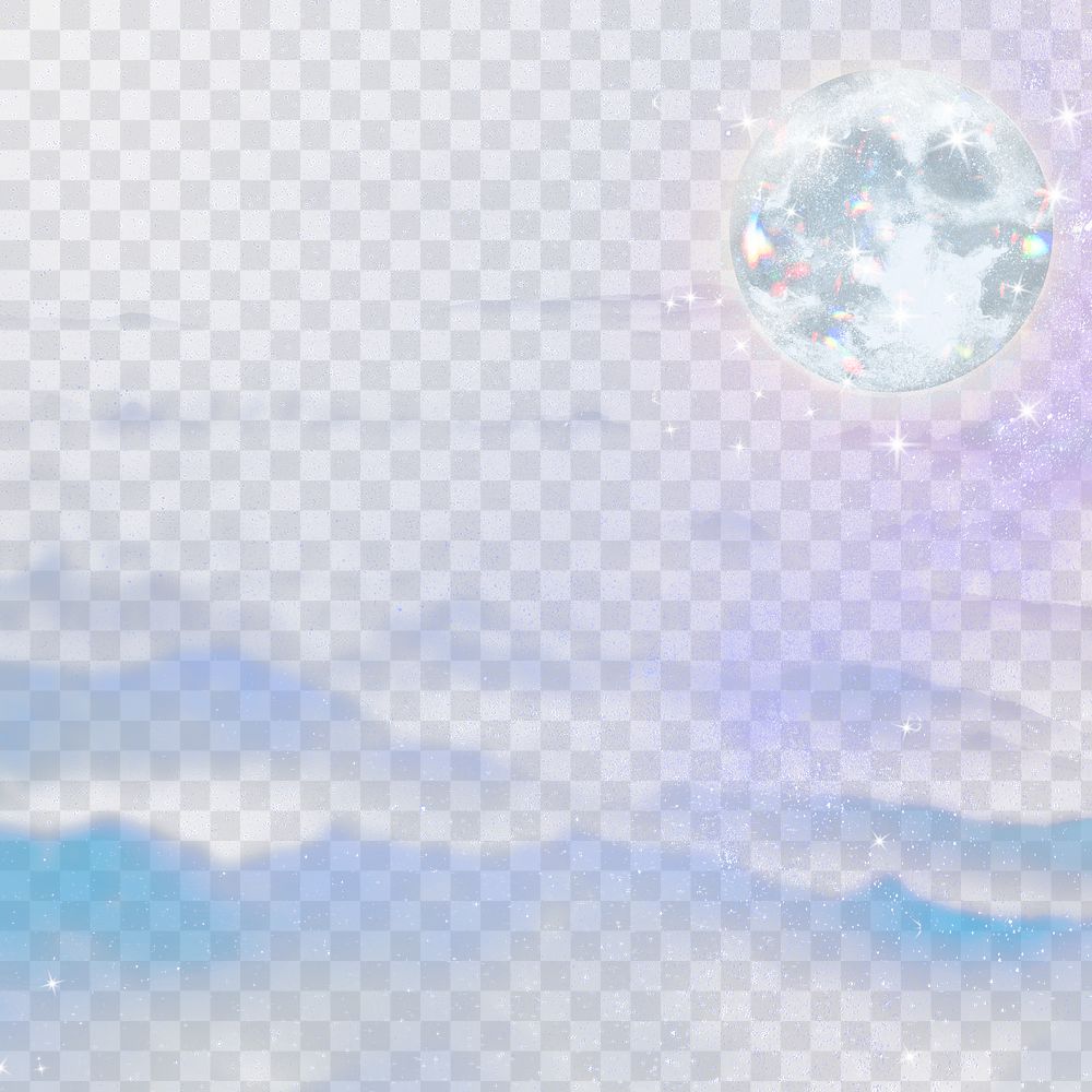 Png moon flower background, celestial transparent design