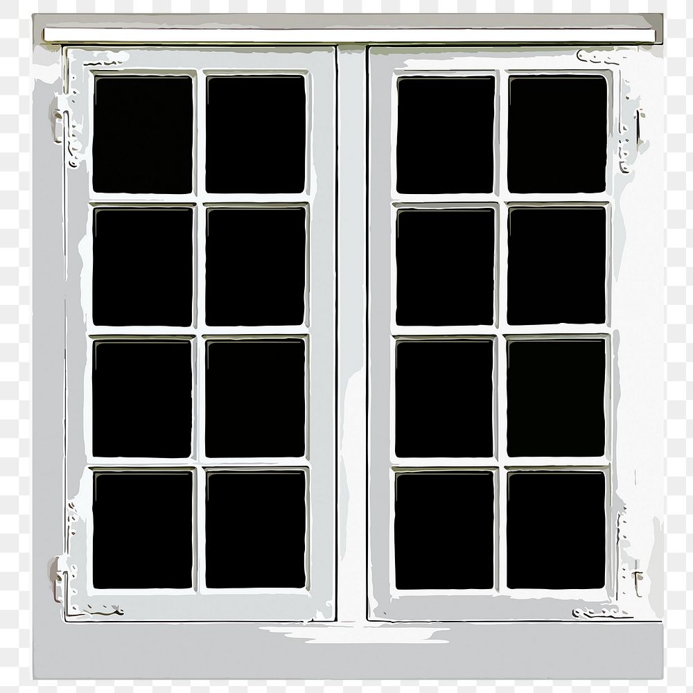 Double casement window png clipart, architecture illustration