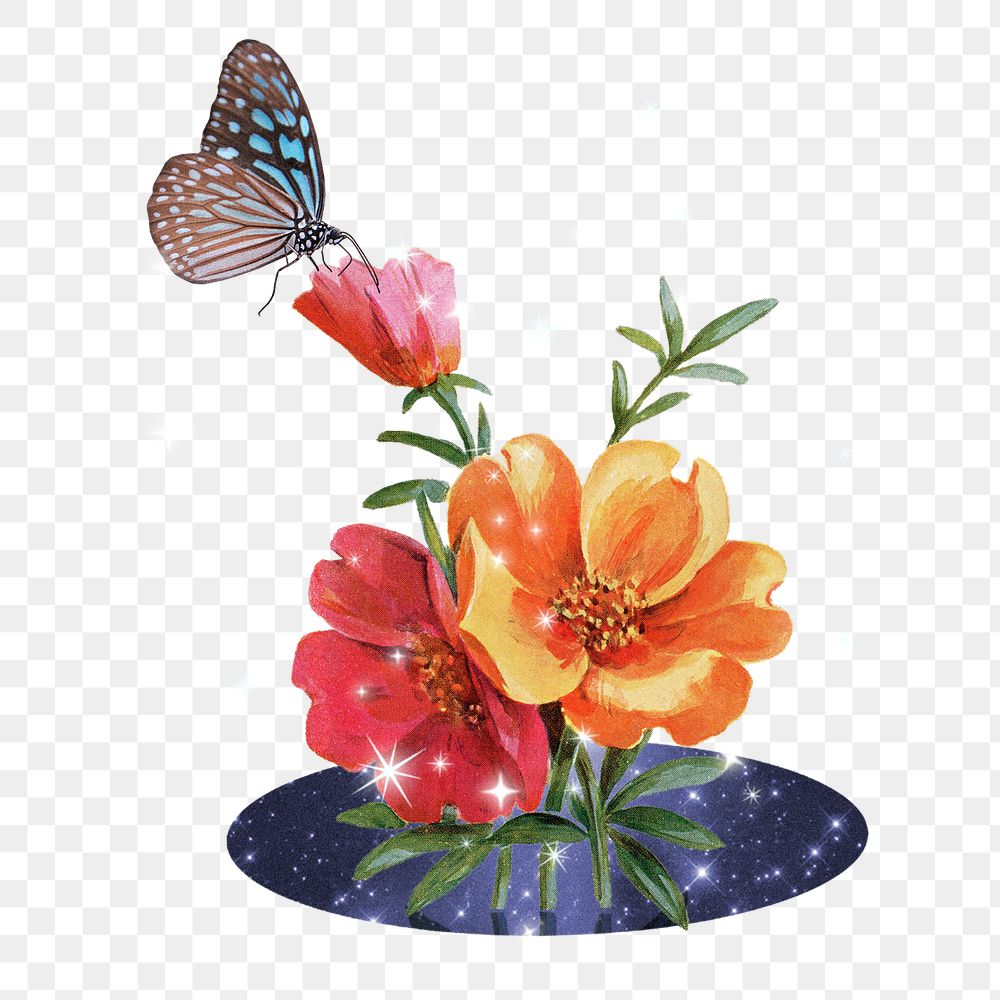 Aesthetic flower png sticker, transparent background