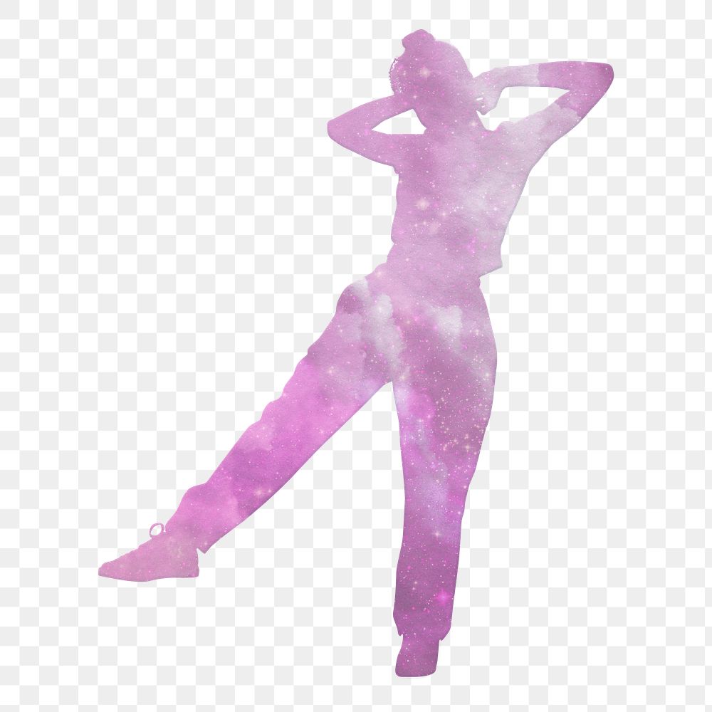 Png aesthetic holographic woman sticker, transparent background