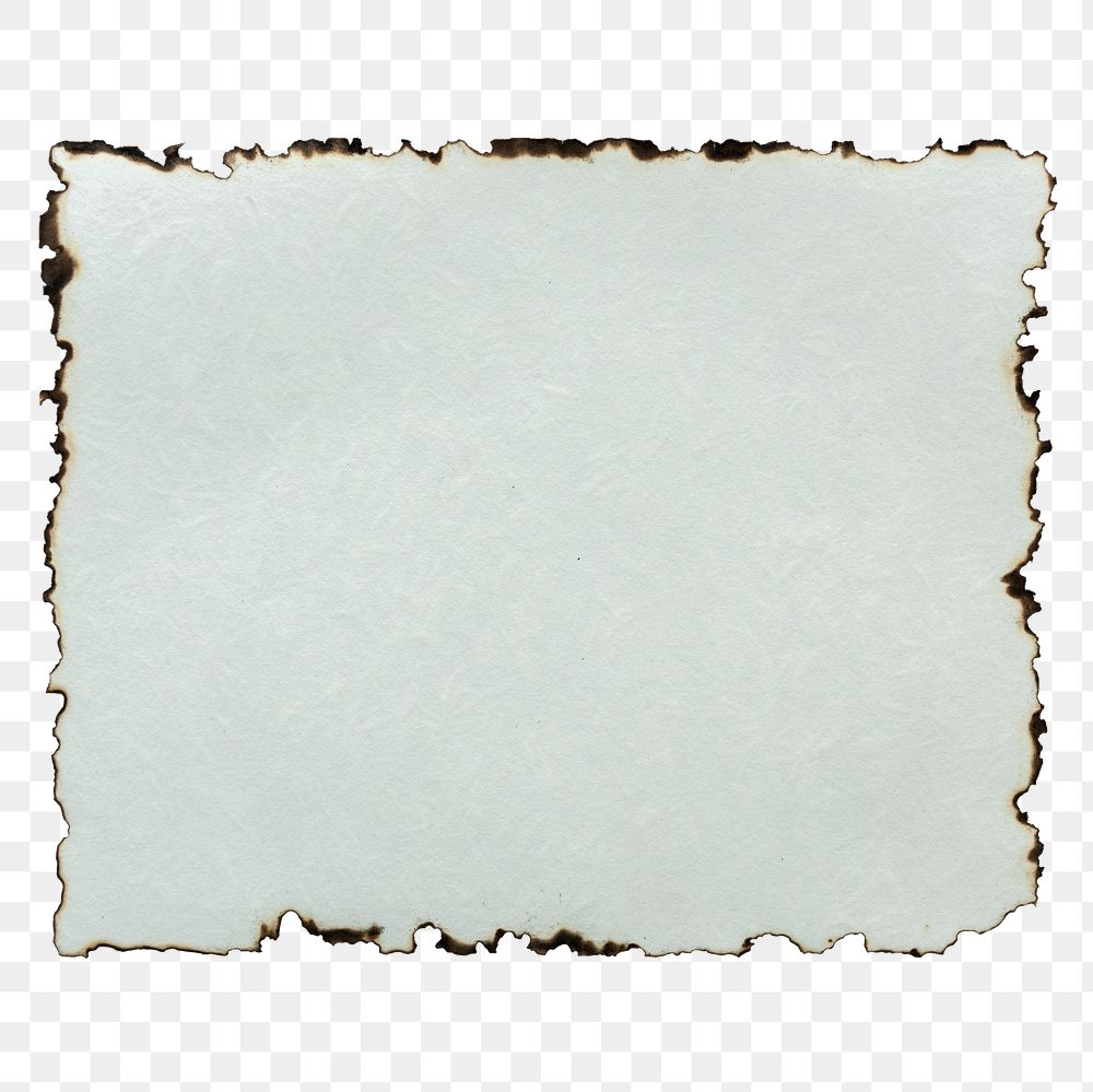 Burnt vintage paper png, transparent background