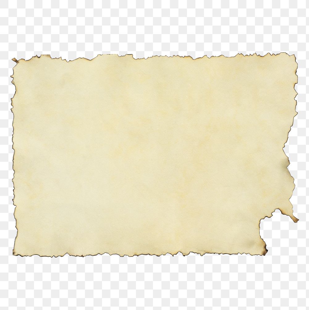 Burnt vintage paper png, transparent background