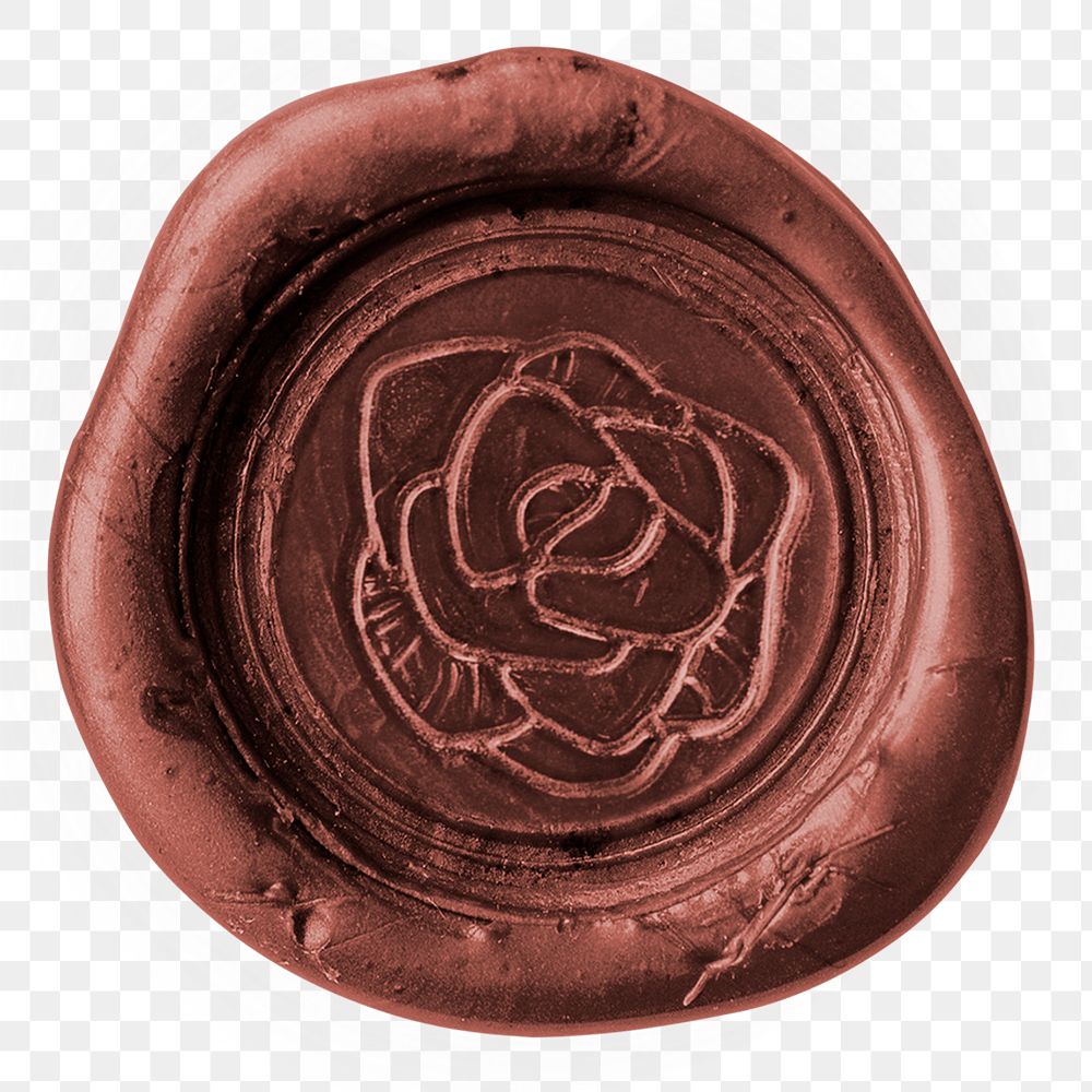 Rose wax seal png collage sticker, transparent background