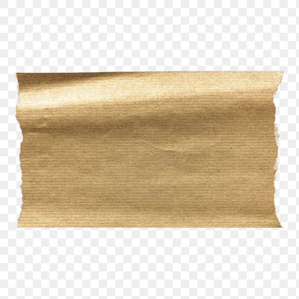 Gold paper scrap png, transparent background