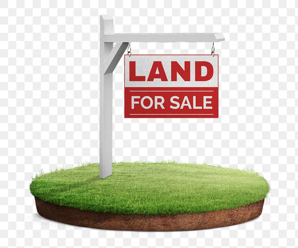 Land for sale png sticker on transparent background