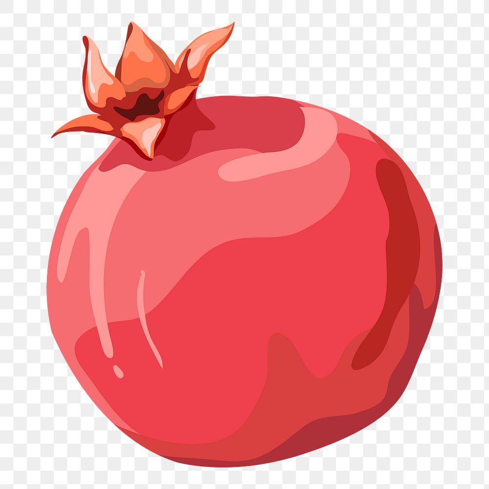 Pomegranate png sticker, fruit illustration on transparent background