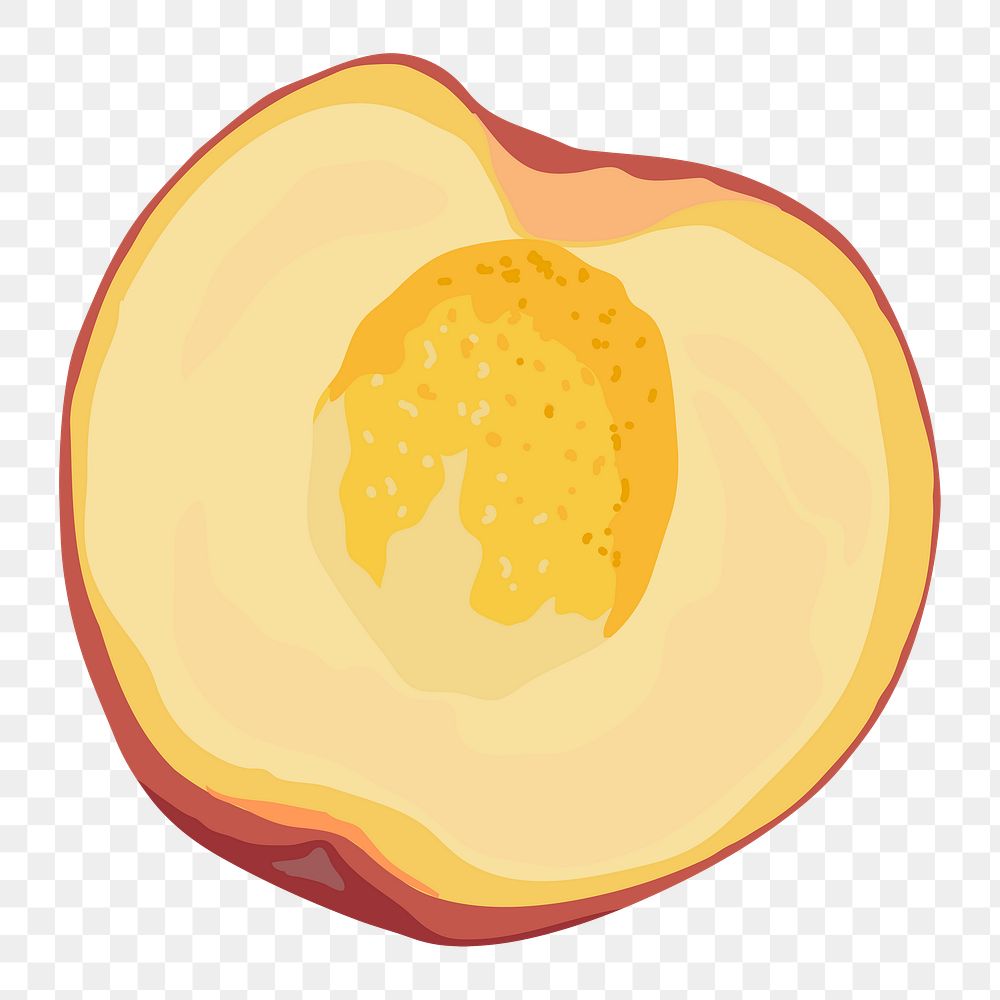 Peach png sticker, food illustration on transparent background