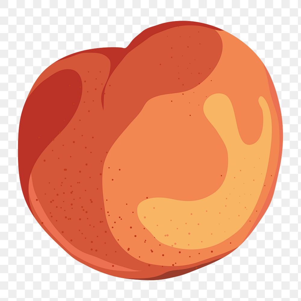 Peach png sticker, food illustration on transparent background