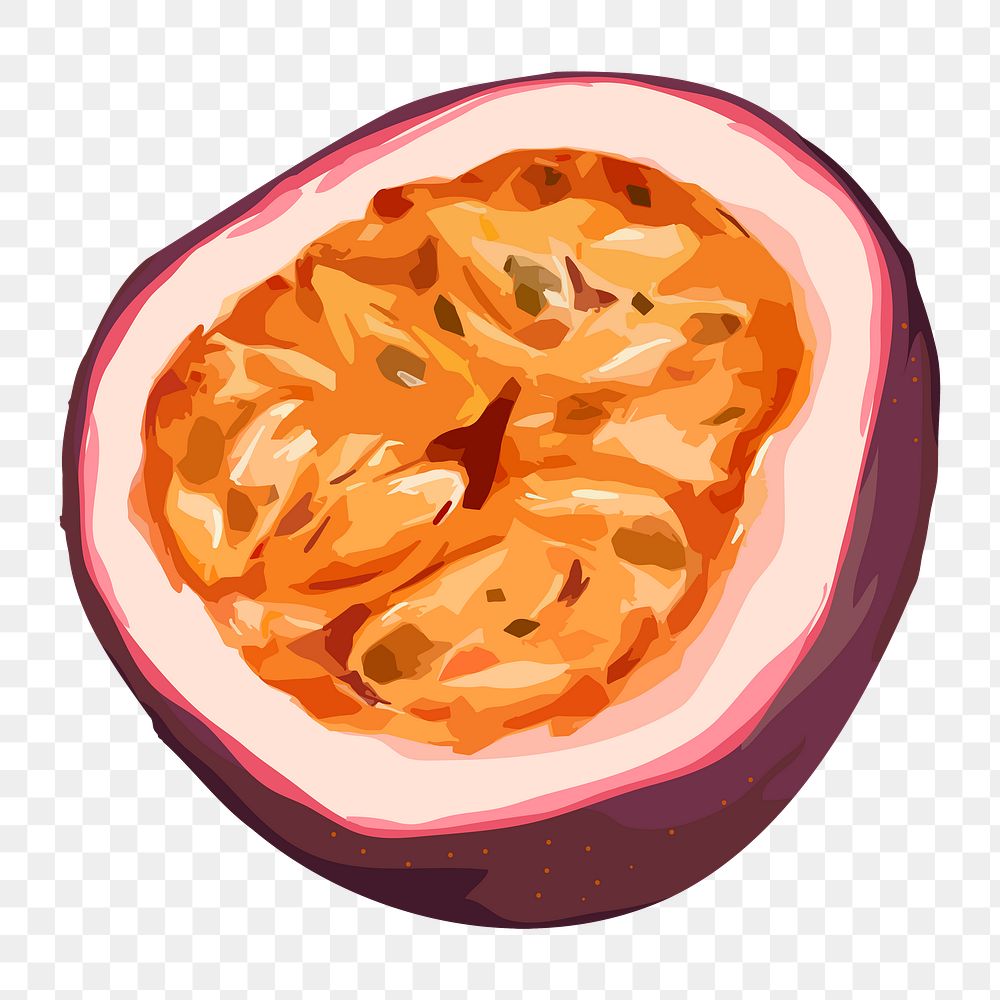 Passion fruit png sticker, food illustration on transparent background