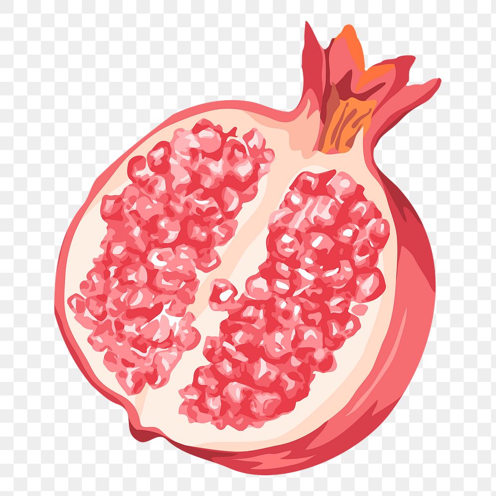 Pomegranate png sticker, fruit illustration on transparent background