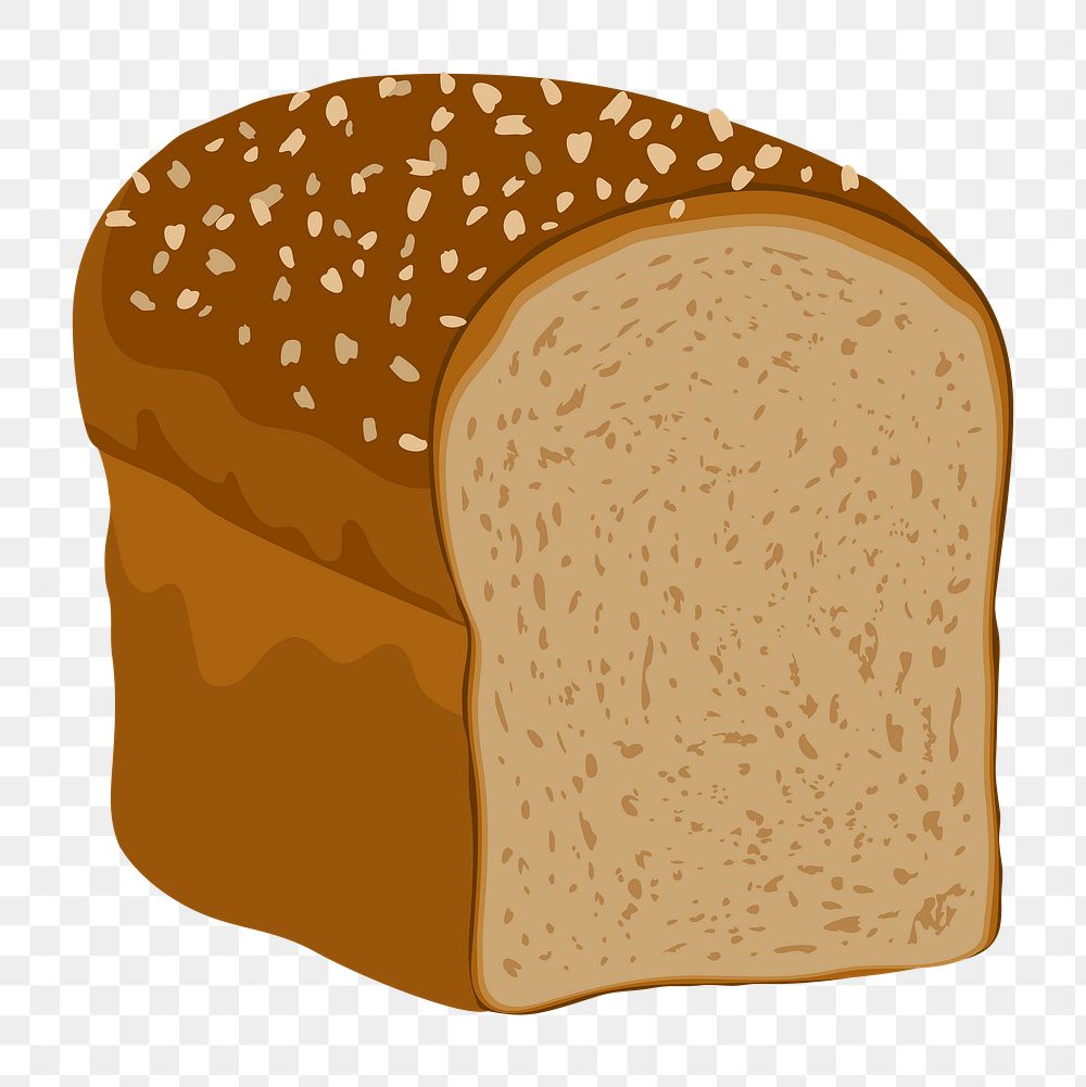 Wheat bread png sticker, food illustration on transparent background