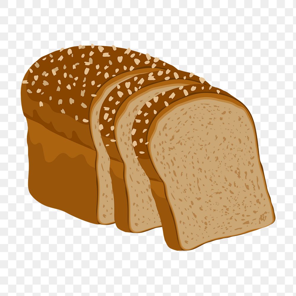 Wheat bread  png sticker, food illustration on transparent background