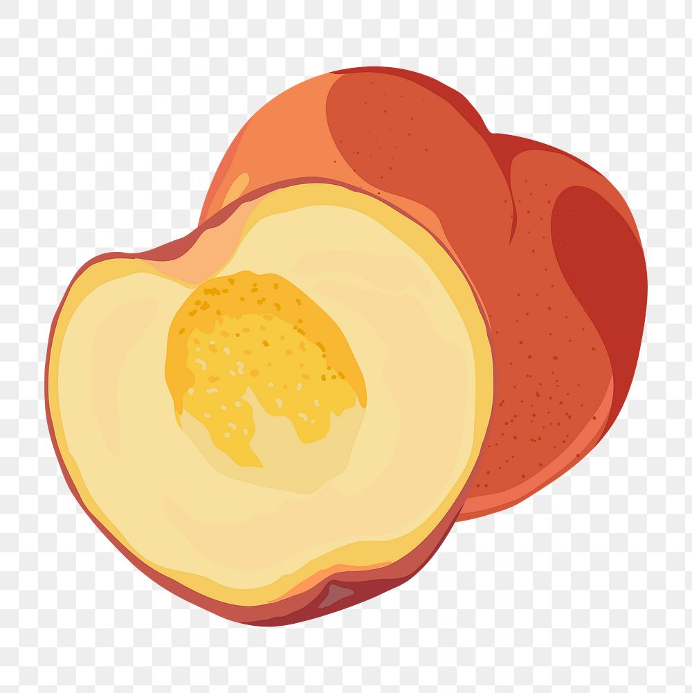 Peach png sticker, fruit illustration on transparent background