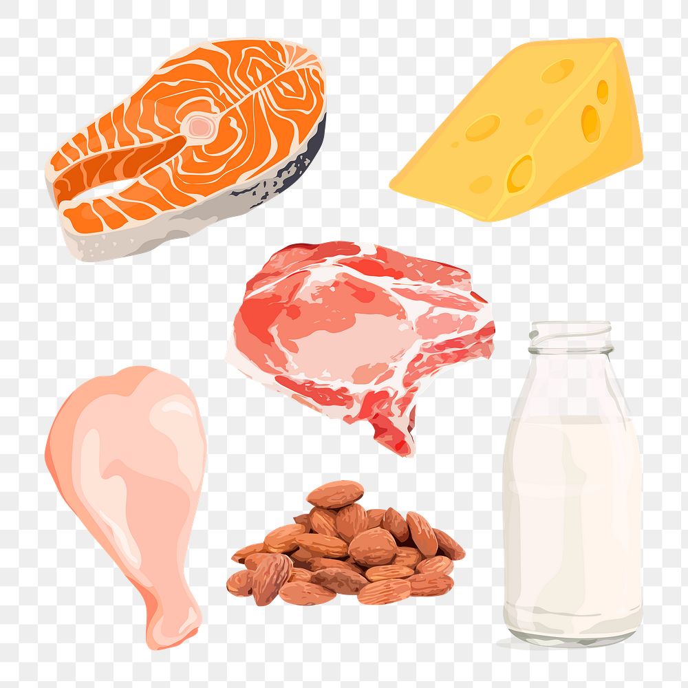 Food png stickers, meat illustration on transparent background