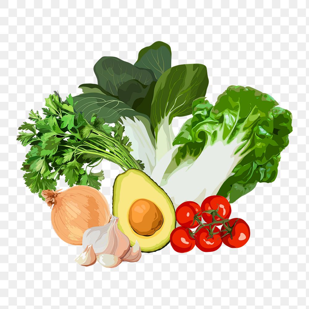 Vegetables png sticker, food illustration on transparent background