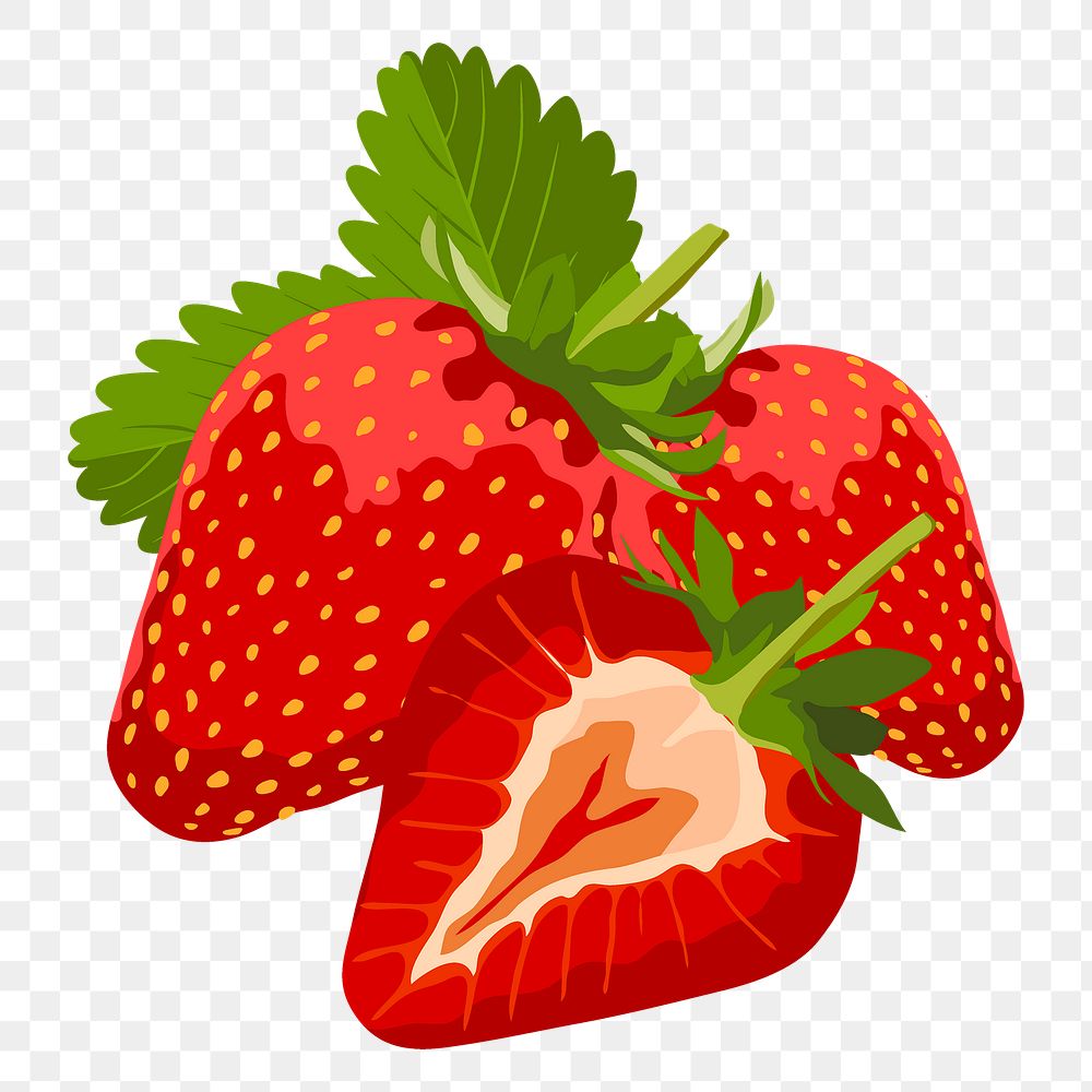 Strawberry png sticker, fruit illustration on transparent background