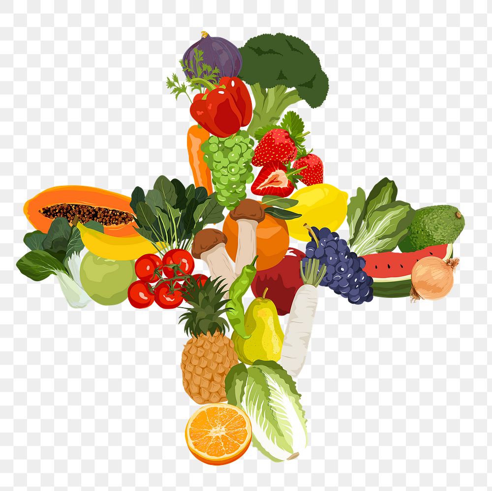 Vegetables png sticker, healthy food illustration on transparent background