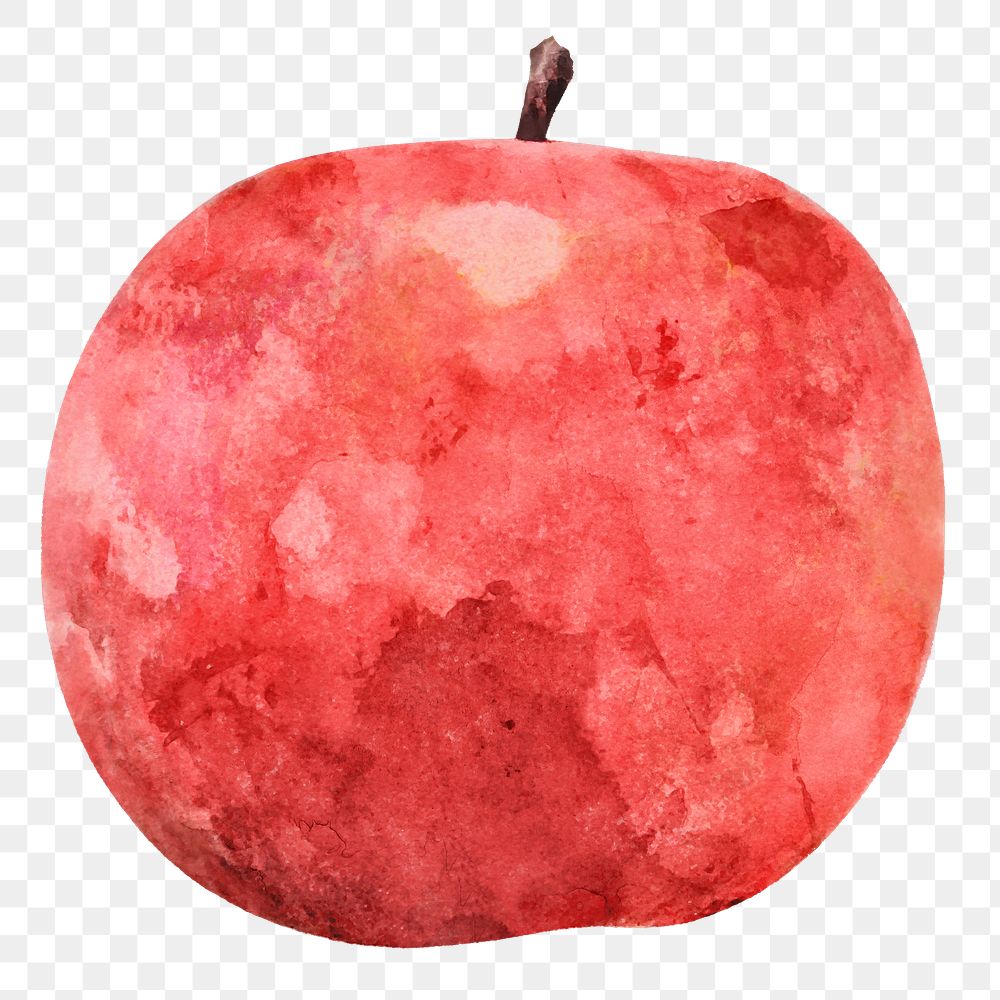 Red apple png clipart, fruit drawing on transparent background