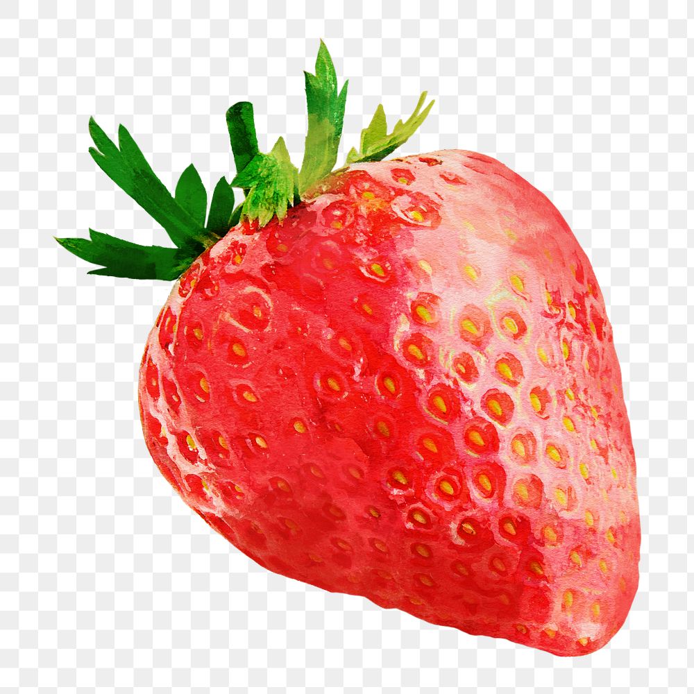 Strawberry png sticker, watercolor fruit