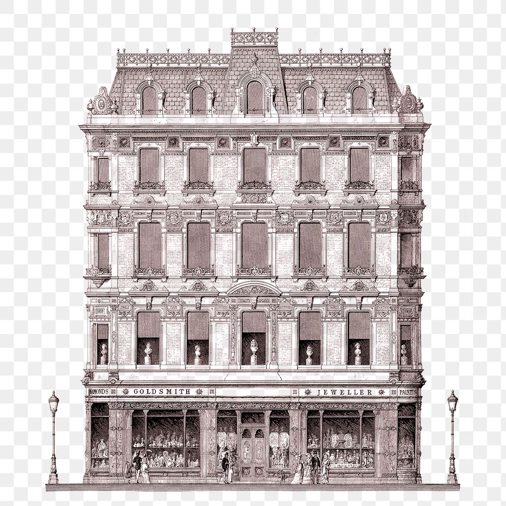 Piccadilly building png clipart, European architecture illustration on transparent background