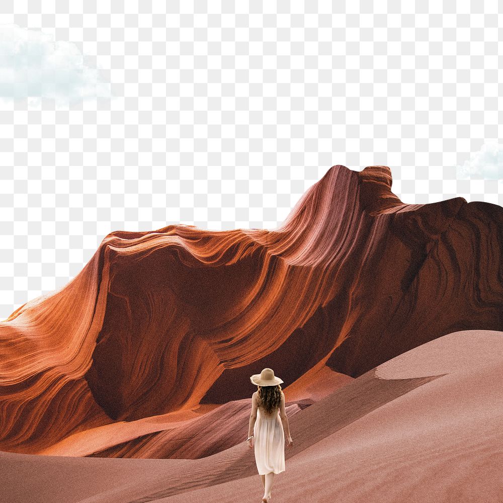 Antelope canyon png border, transparent background, surreal art travel remixed media