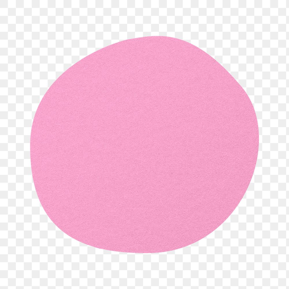 Pink frame png, round paper sticker, transparent background