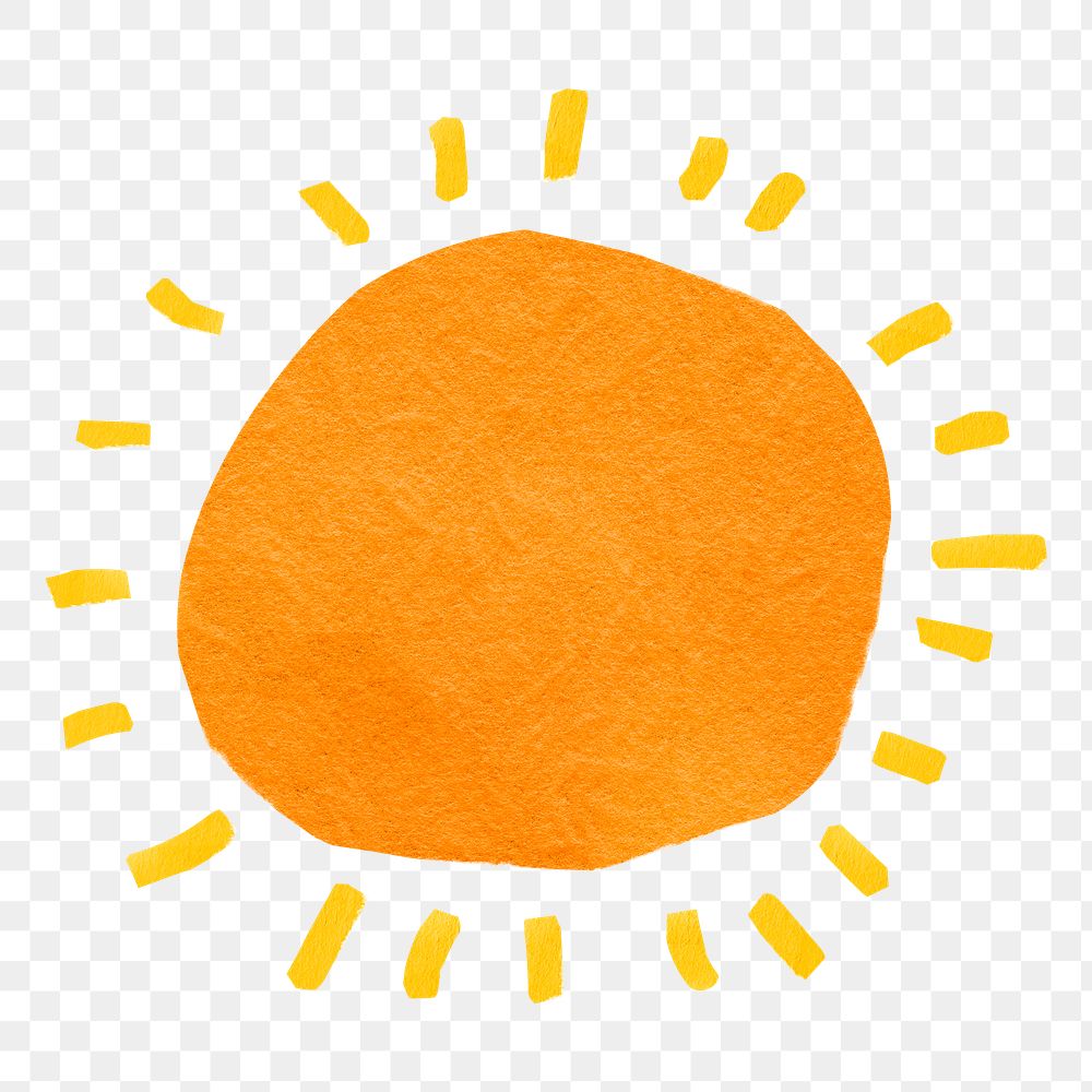 Sun png, paper craft clipart, transparent background