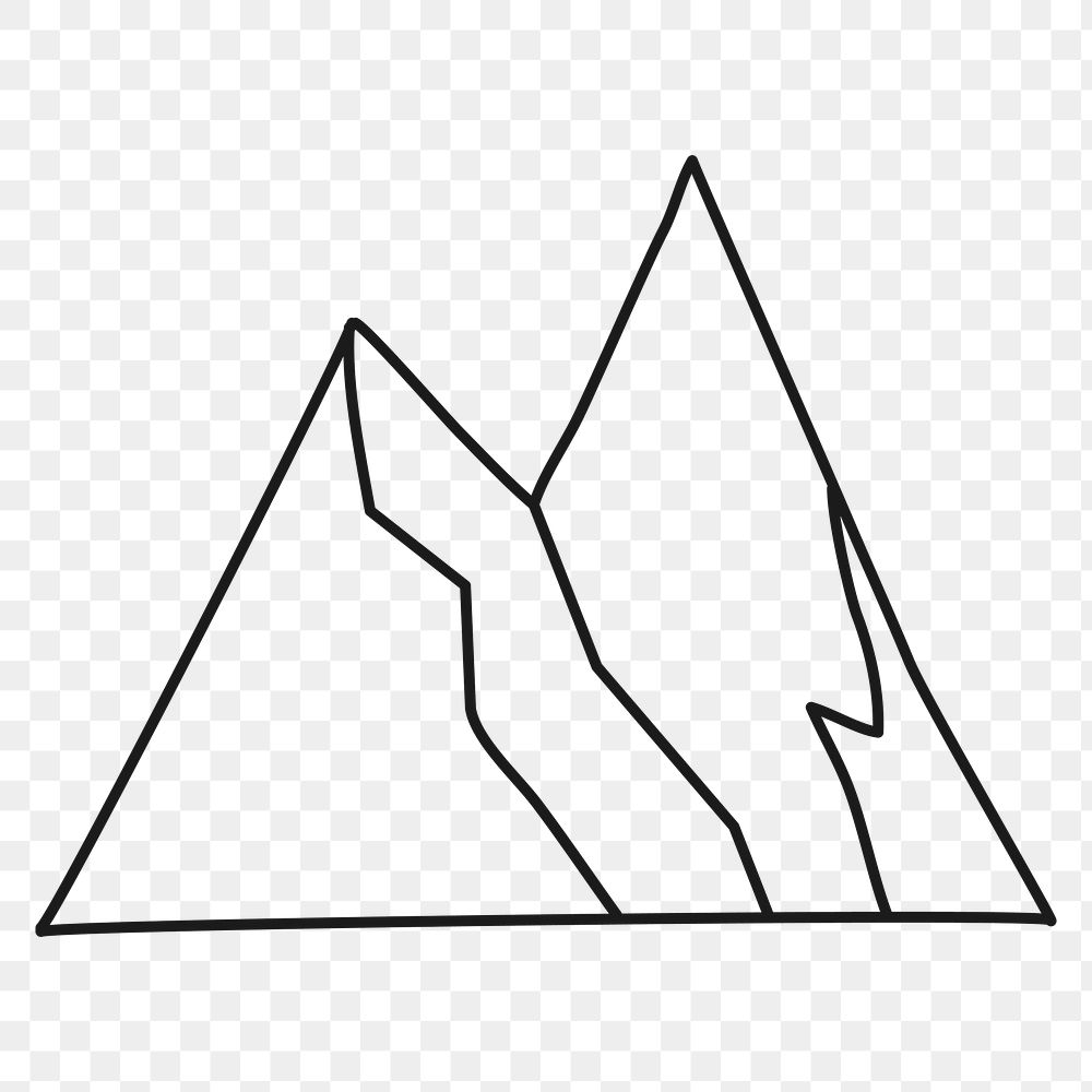 PNG outline mountain, nature clipart, transparent background