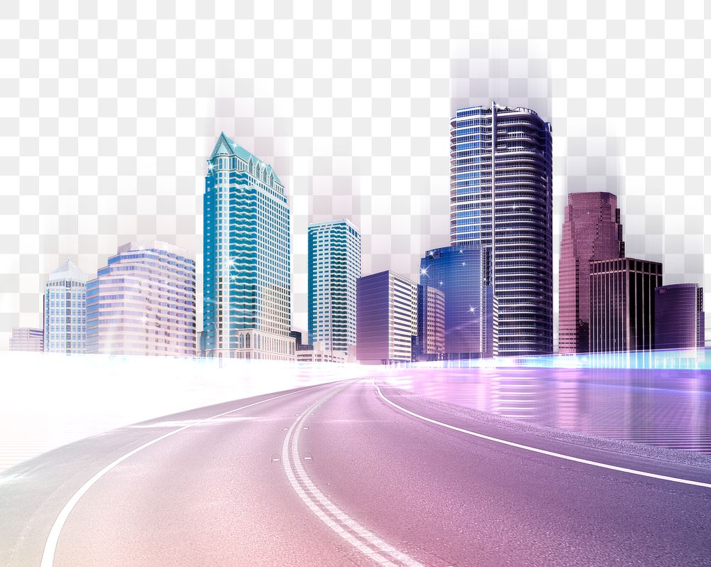 Smart city png, 5G technology, transparent background