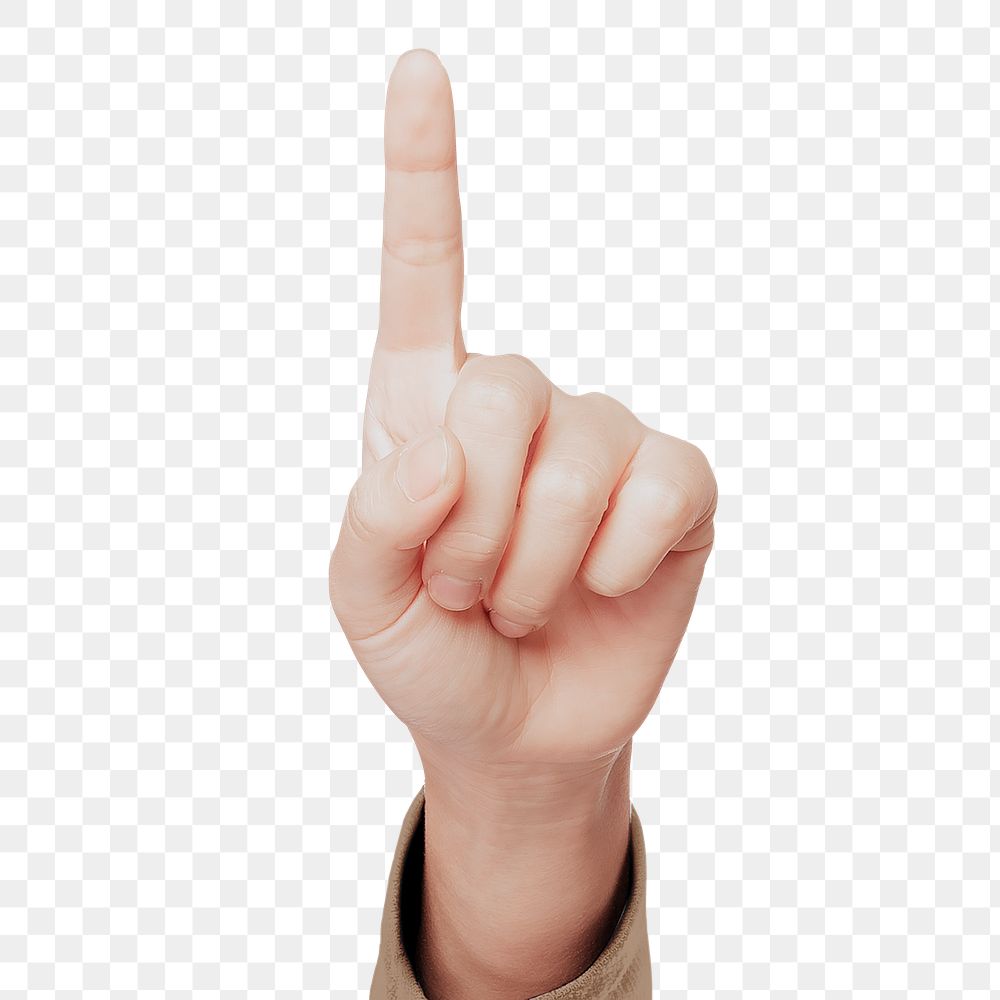 Hand pointing png sticker, transparent background