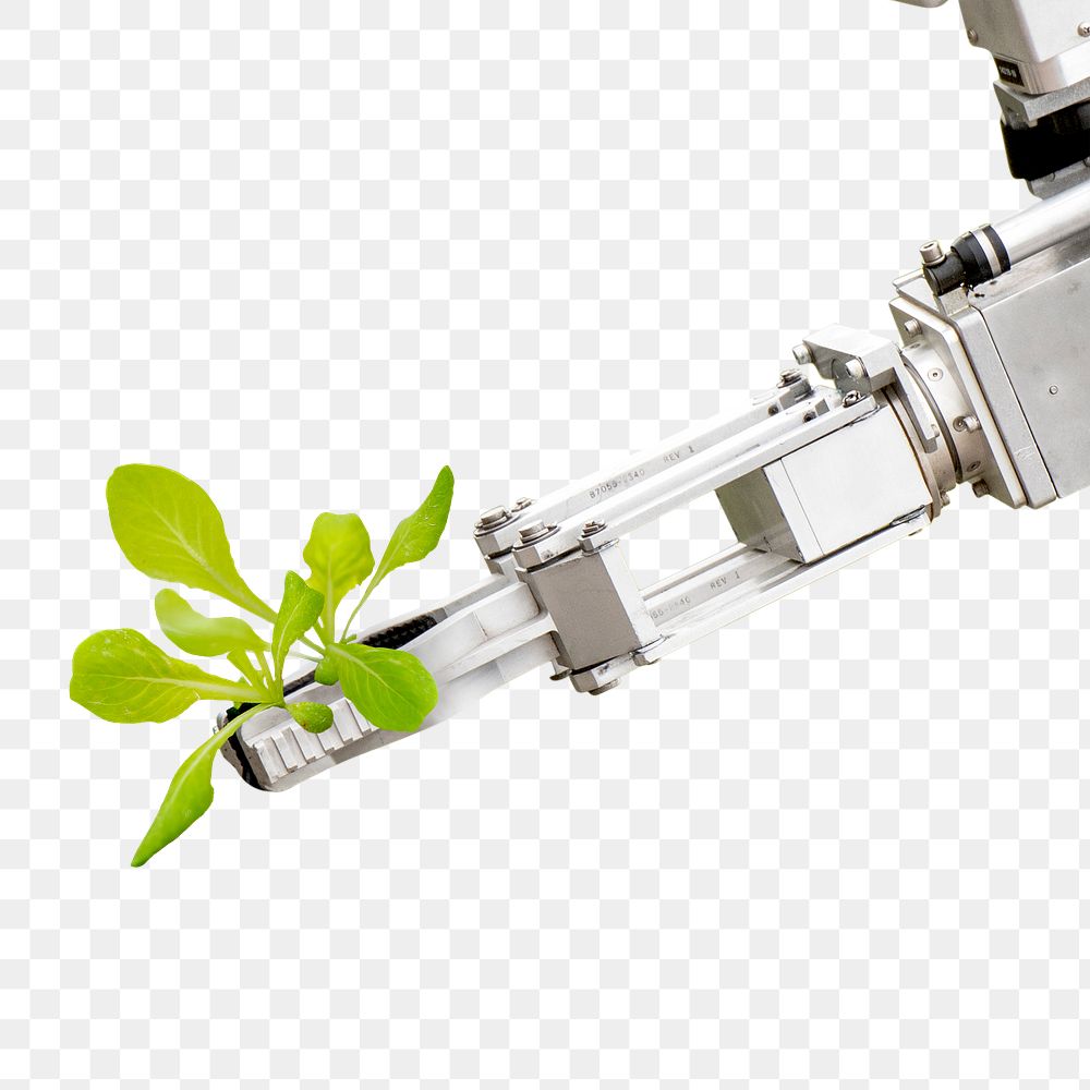 Harvesting robot png, smart agriculture technology, transparent background