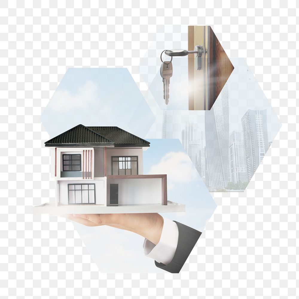 Real estate png sticker, mortgage & home insurance, transparent background