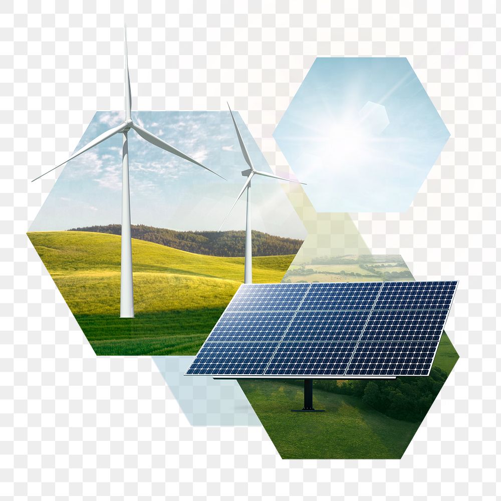 Clean energy png, environment collage element, transparent background