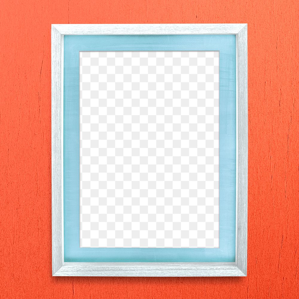 Wooden picture frame mockup on an orange background 