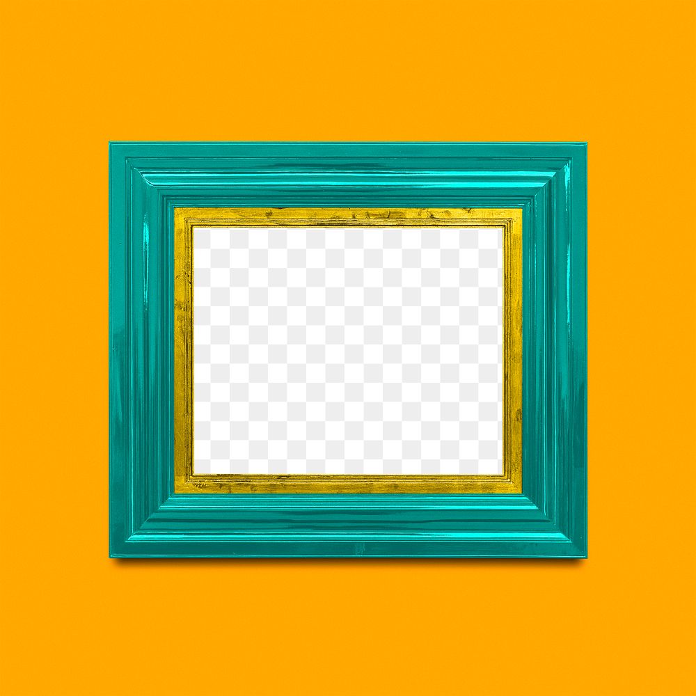 Green frame mockup with an orange background 