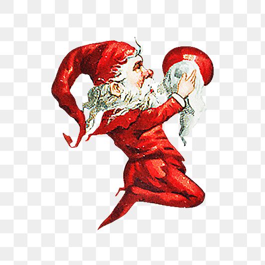 Santa elf wiping berry Christmas sticker transparent png