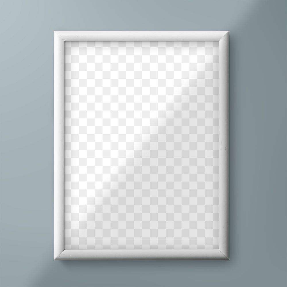 White frame mockup on a gray background 