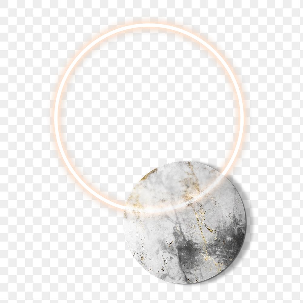 Round LED light with marble badge transparent png