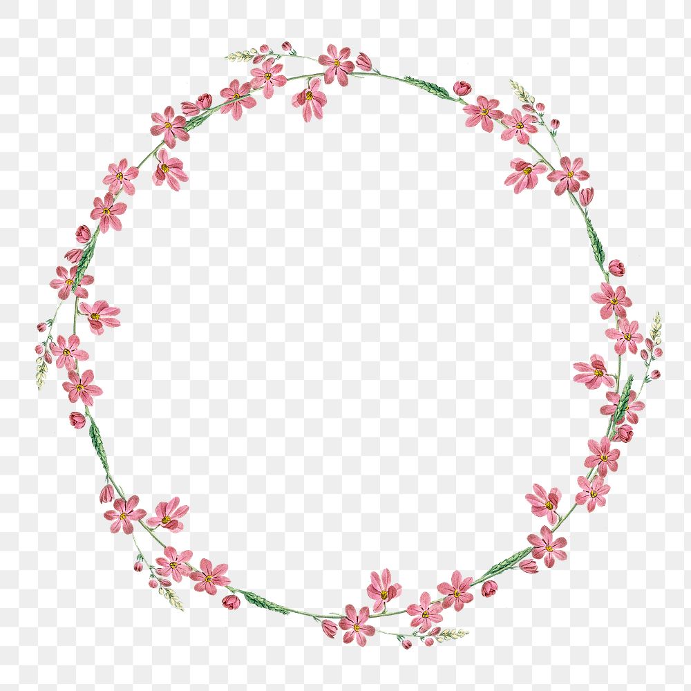 Round mixed flowers frame patterned | Premium PNG - rawpixel