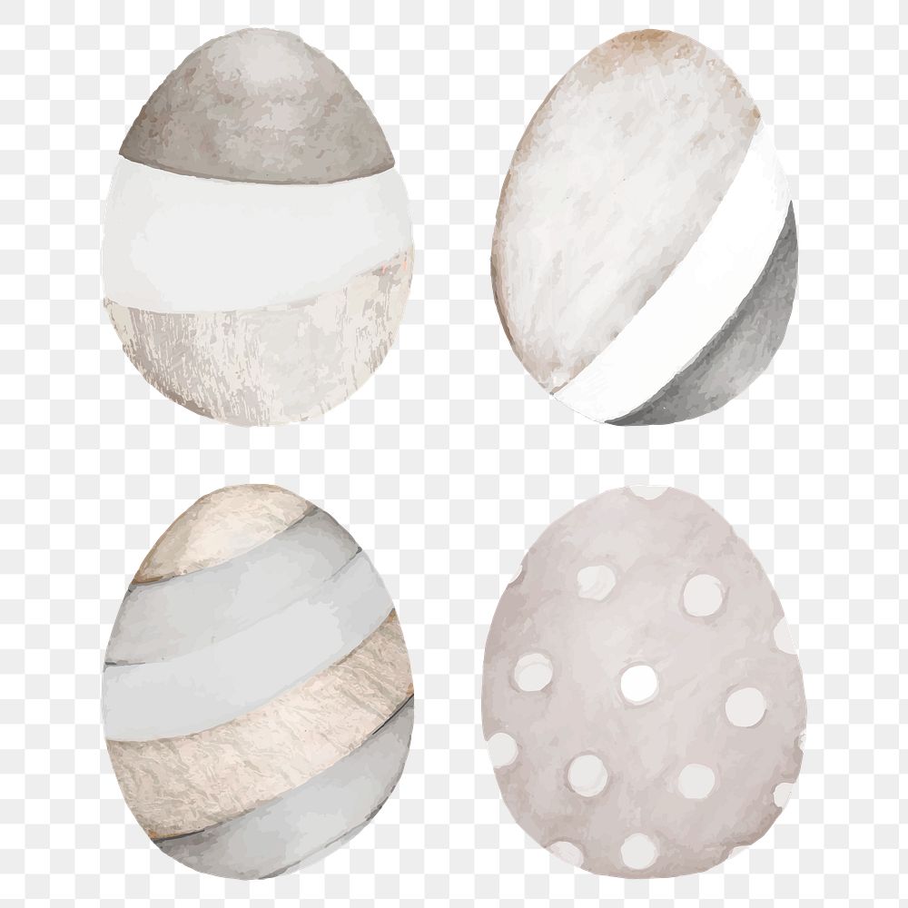 Neutral gray Easter egg pattern collection transparent png