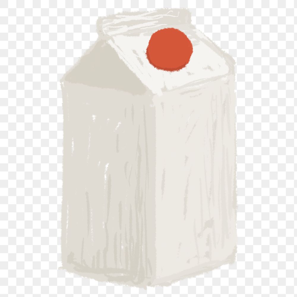 Milk carton element transparent png