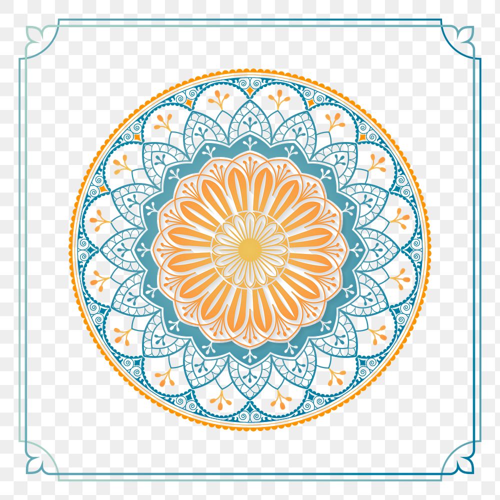 Colorful arabesque patterned design element transparent png